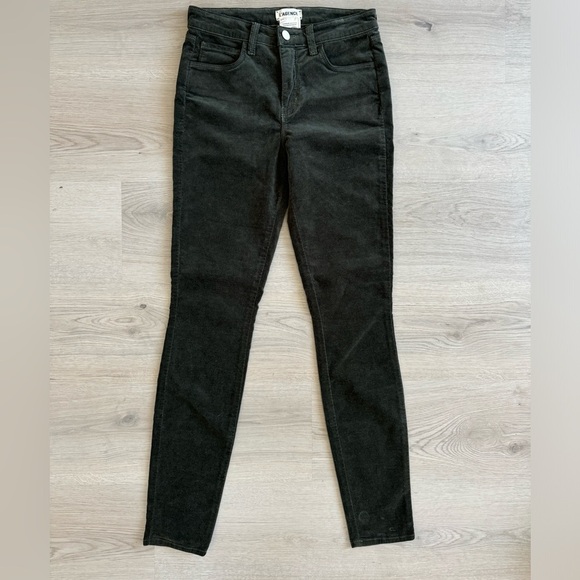 L’Agence Brushed Velvet Green Denim Pants Skinny Size 25 - Picture 3 of 5